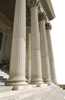 columns of courthouse isolated on a white background