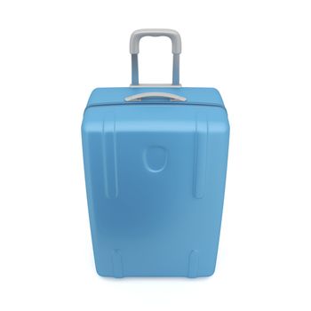Blue travel bag on white background