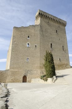 ruined castle in Chateauneuf du Pape in Provence, France