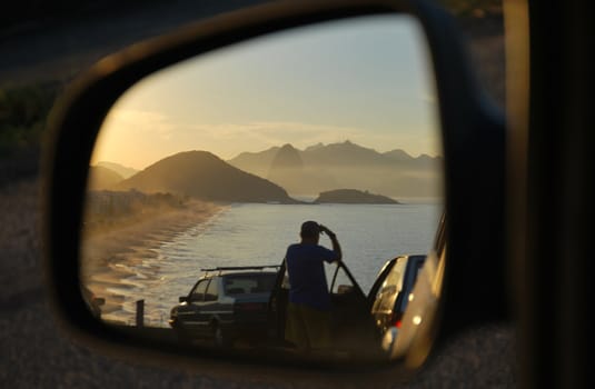 Sunset on Piratininga beach from the mirror