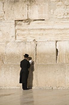 Praying Jew near Jerusalem wall