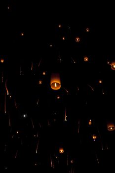 Sky lanterns firework festival,Chiangmai ,Thailand, Loy Krathong and Yi Peng Festival