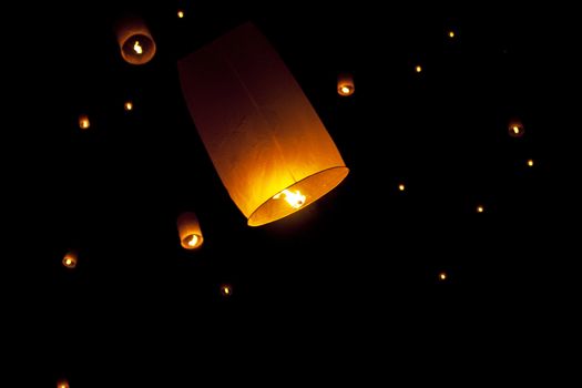 Sky lanterns firework festival,Chiangmai ,Thailand, Loy Krathong and Yi Peng Festival