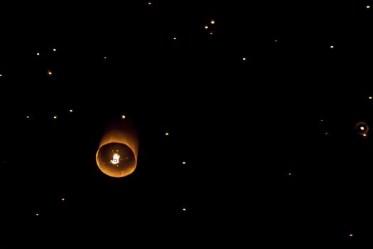 Sky lanterns firework festival,Chiangmai ,Thailand, Loy Krathong and Yi Peng Festival