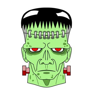 Halloween Frankenstein 's Monster head comic.