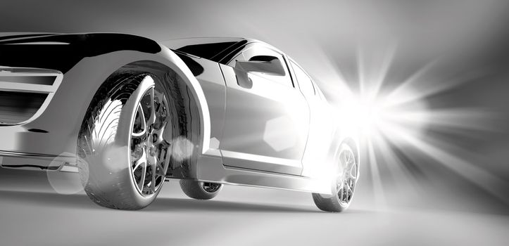 3D car design in studio