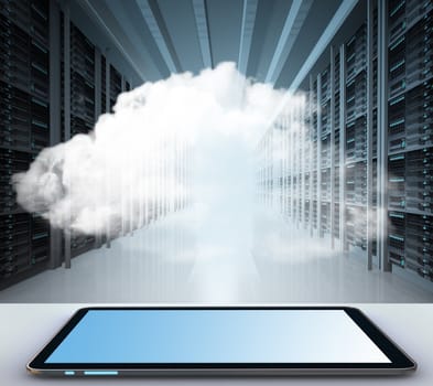 Cloud computing concept with copy space