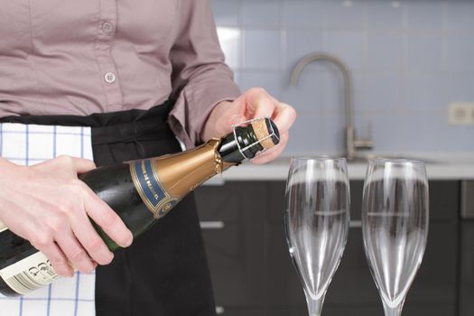 champagne splash. bottle and cork celebration time