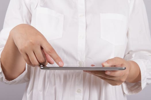 woman with tablet computer as business concept