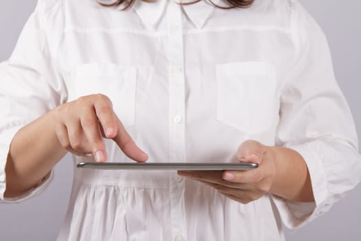 young woman with tablet computer