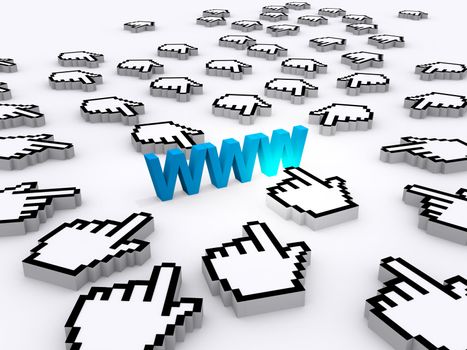 Internet World Wide Web Concept 3d