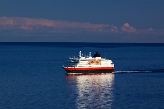 Large passenger ship out on the sea