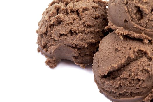 Macro image of a chocolate ice cream isolated on 