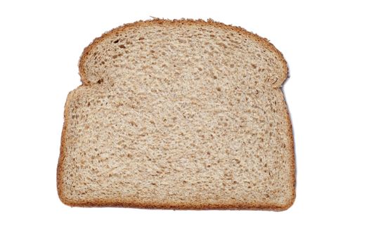 Sliced of whole wheat bread against white background