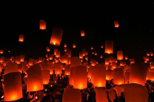 Firework Festival in Chiangmai Thailand