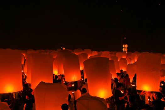 Firework Festival in Chiangmai Thailand