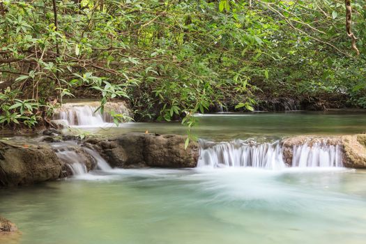 Waterfall in National Park , Kanchanaburi Province , Thailand