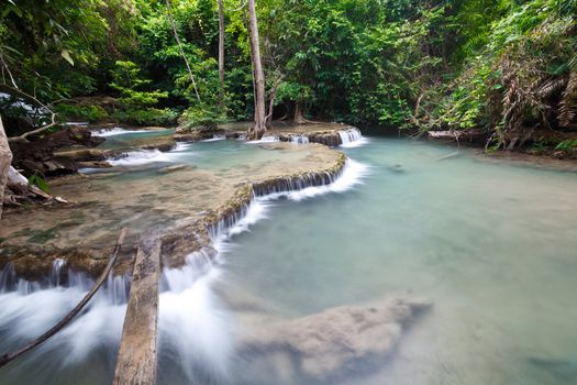 Waterfall in National Park , Kanchanaburi Province , Thailand