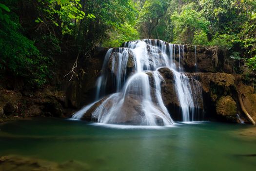 Waterfall in National Park , Kanchanaburi Province , Thailand