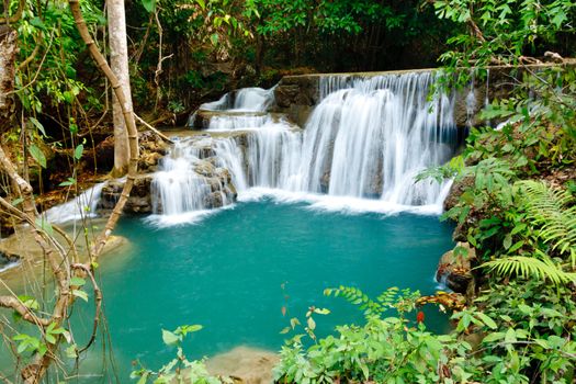 Waterfall in National Park , Kanchanaburi Province , Thailand