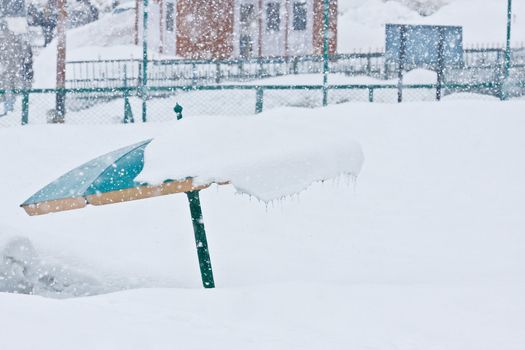 Umbrella and  the snowing at Goldora Gulmarg, Kashmir, India.