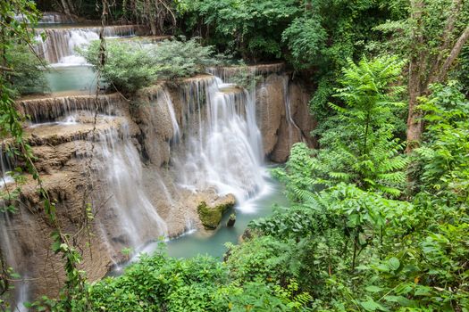 Beautiful Waterfall in Srinakarin Dam National Park , Kanchanaburi Province , Thailand