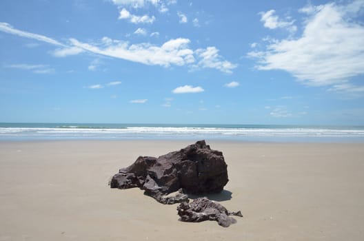 rocks on the beach on the Atlantic ocean in Senegal
