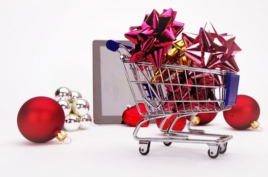 Christmas xmas shopping isolated on white background