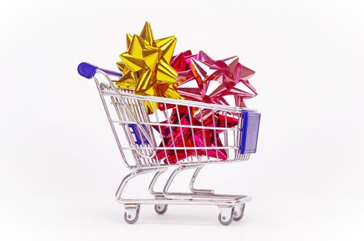 Christmas xmas shopping isolated on white background