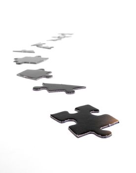 jigsaw puzzle  pieces isolated on a white background