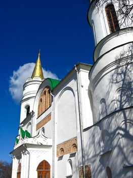 Beautiful church on a background of the blue sky