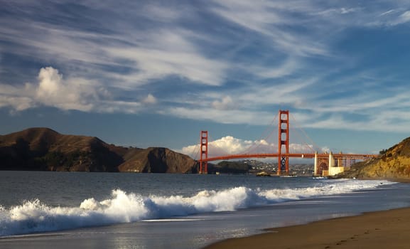 The Golden Gate Bridge in San Francisco bay