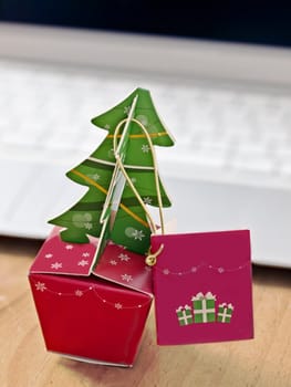 close up of christmas celebrations in office