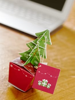 close up of christmas celebrations in office