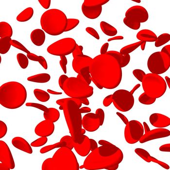 Many blood cells in white background