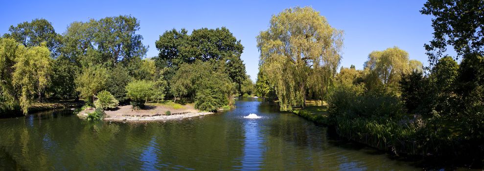 A panorama shot of Regent's Park in London.