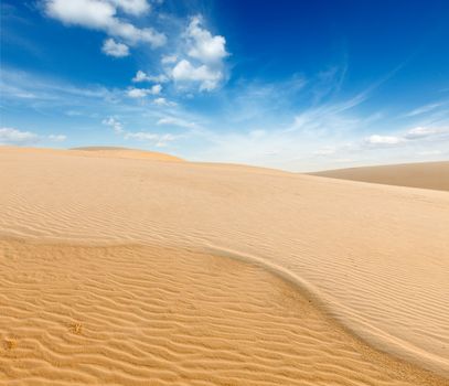 White sand dunes on sunrise, Mui Ne, Vietnam