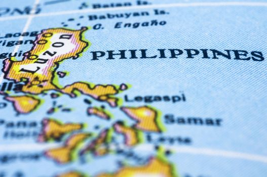 Philippines marker on map, asia countries.