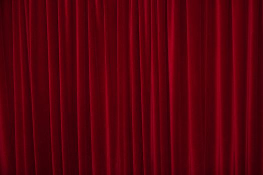 Red curtain with light and shadows