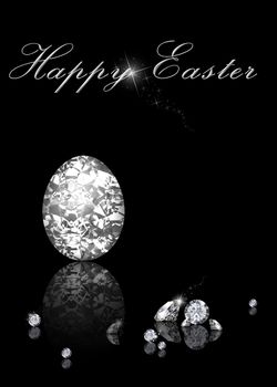 Brilliant Easter Egg is an elegant diamond jewelry illustration on a black background.