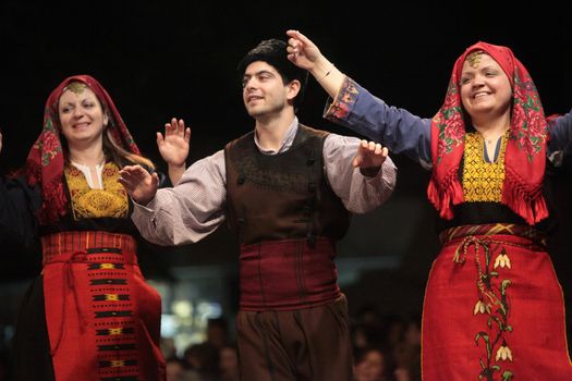 KOMOTINI, GREECE - MAY 13: Annual event ''Eleftheria'' with traditional dances of Thrace on May 13, 2011 in Komotini, Greece for the anniversary of liberation of the area from the turkish occupation.