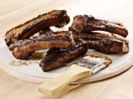 close up of barbecue pork ribs