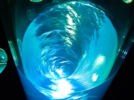 Abstract Blue vortex of liquid