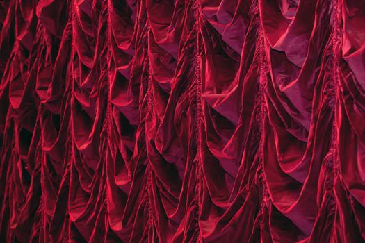 Theater curtains with many aspects, in red color