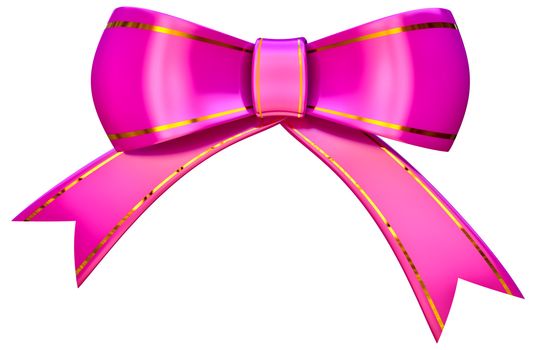 lilac christmas bow on a white background