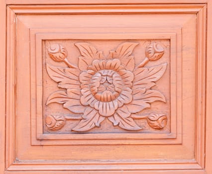 Carved pattern on wood, element of decor