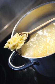 development of a recipe in a saucepan on the fire