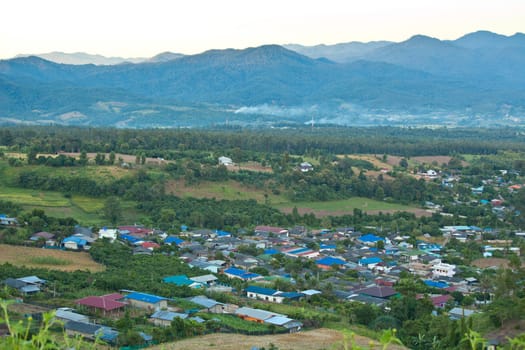 Village with mouatain in Pai Maehongson ,Thailand