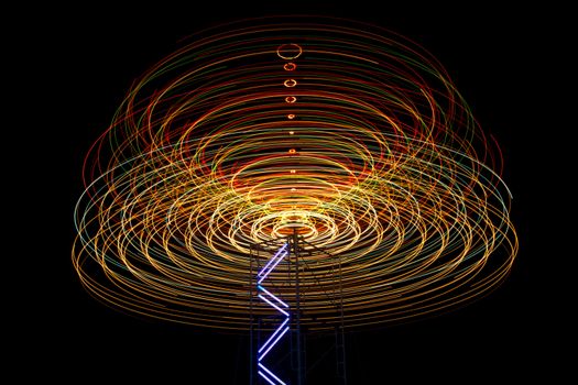 Long exposure of revolving light