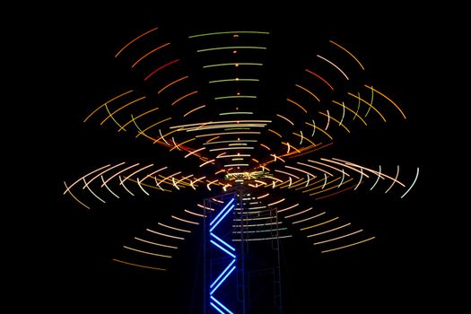 Long exposure of revolving light